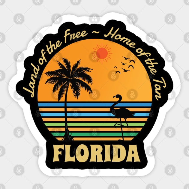Funny Patriotic Florida Lovers "Land of the Free" Sticker by Dibble Dabble Designs